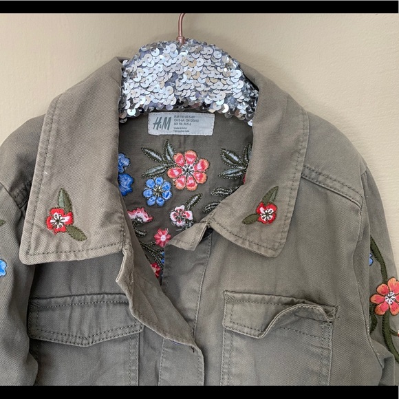 Super Cute H&M Embroidered Military Jacket - Picture 4 of 4